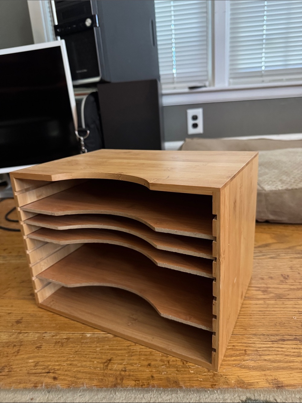 Bamboo Multi-Tier Paper Organizer - Natural